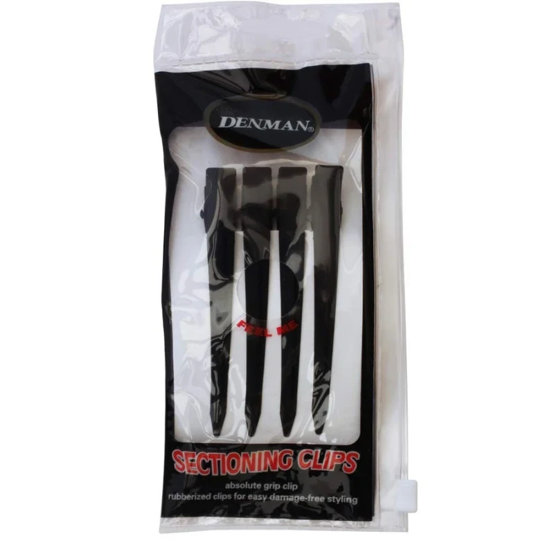 Pinces noires sépare mèches 9 cm Soft Touch - Denman