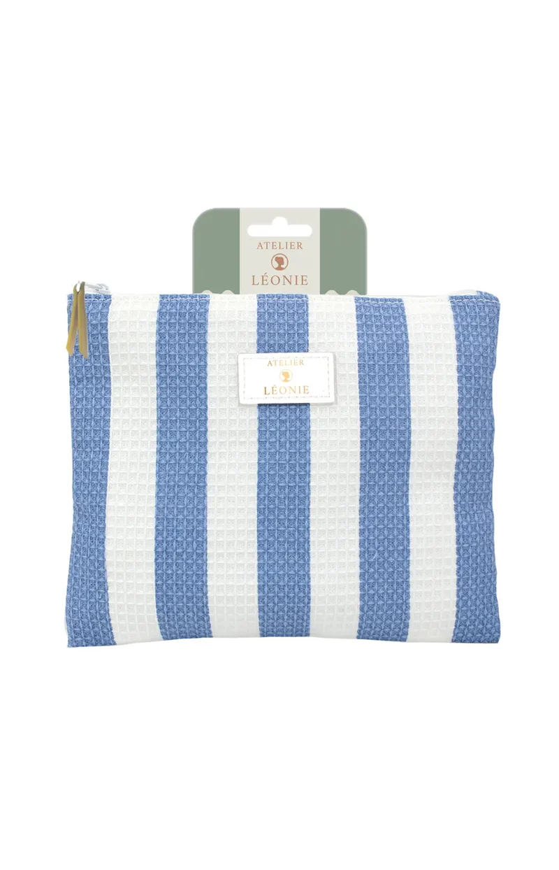 Pochette de toilette Femme (21x17) - Nid d'abeille rayée