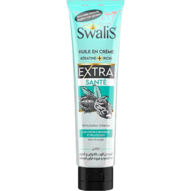 Swalis Huile En Créme Kératine+ Ricin Extra Santé Cheveux Colorés Ou Méchés
