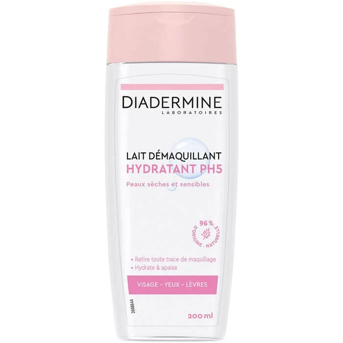 Diadermine - Lait Démaquillant Visage Yeux Et Lèvres - Hydratant - Ph5