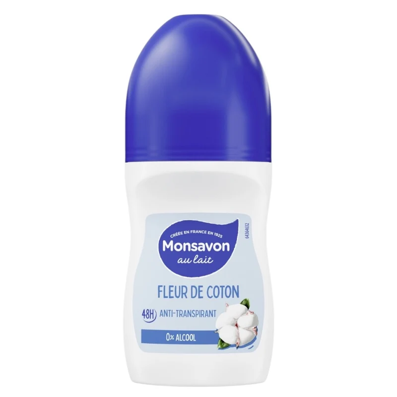 Monsavon Déodorant Anti Transparent À La Fleur De Coton 0% Alcool 48H
