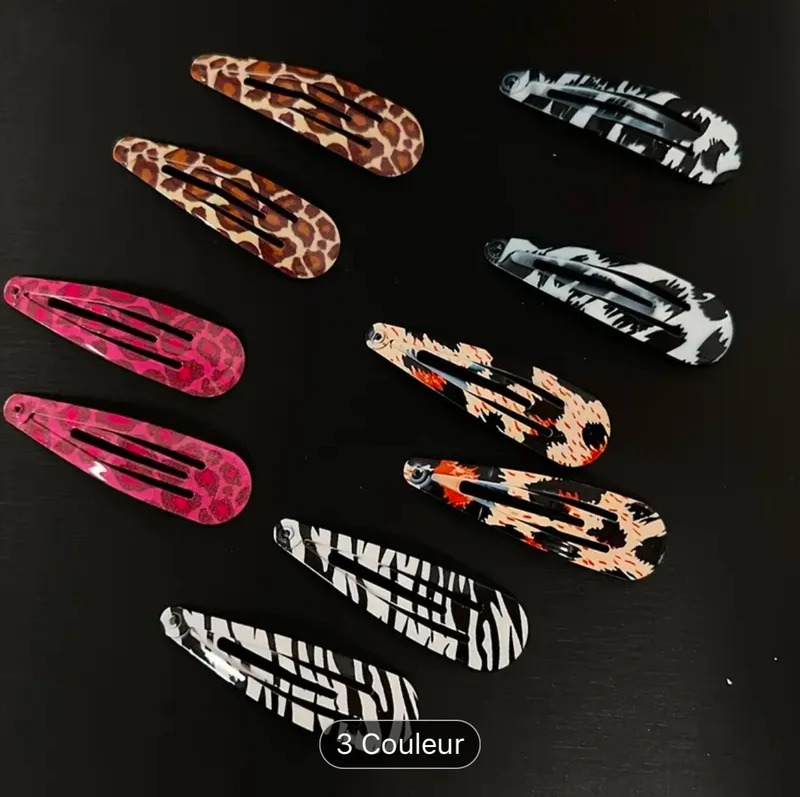 2Pcs Ensemble De Pinces À Cheveux Léopard Vintage Pour Femmes Barrettes Mignonnes En Alliage Esthétique
