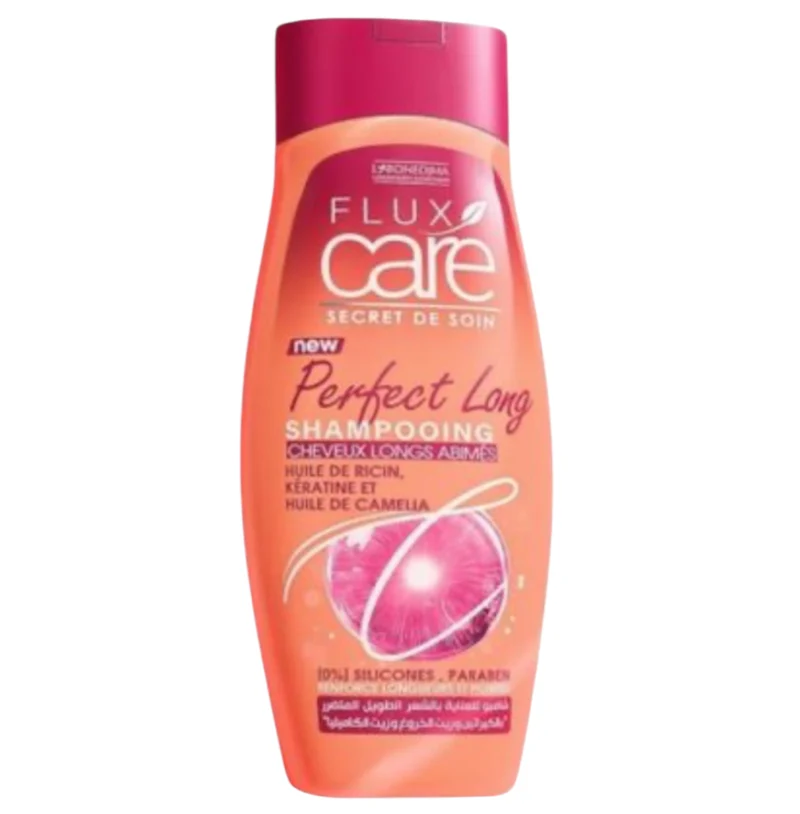 Flux Care Shampoing Huile De Ricin Kératine Et Huile De Camélia 0% Silicones Paraben