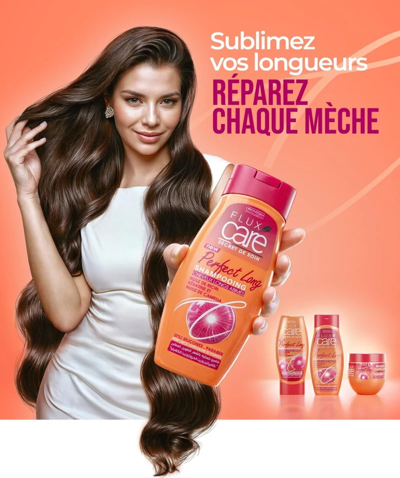 Flux Care Après-Shampoing Huile De Ricin Kératine Et Huile De Camélia 0% Silicones Paraben