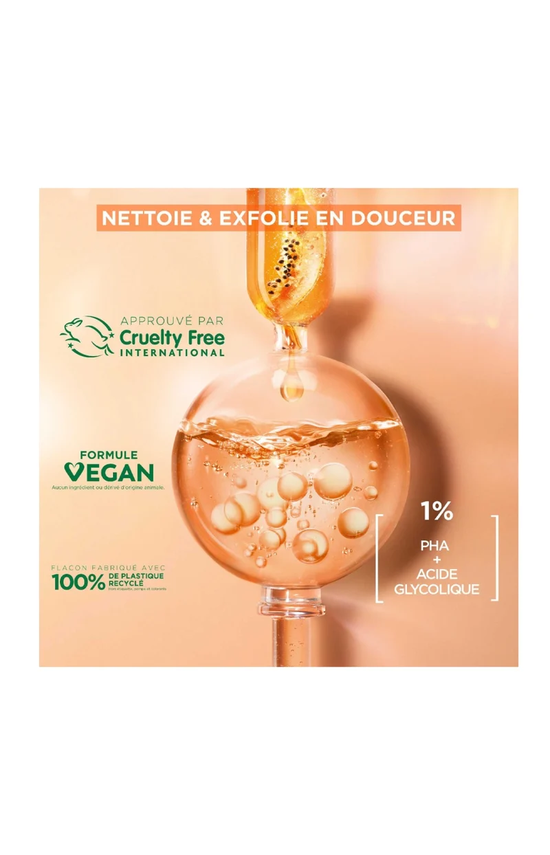 Eau micellaire exfoliante - SkinActive - Vitamine C & acide glycolique - Visage