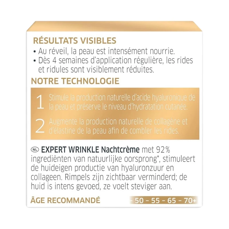 Diadermine Crème Visage Nuit Anti-Rides Double Action A L'Activateur Hyaluronique