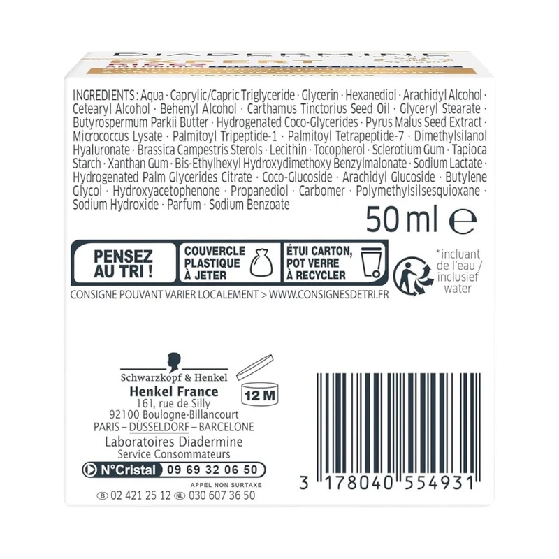 Diadermine Crème Visage Nuit Anti-Rides Double Action A L'Activateur Hyaluronique