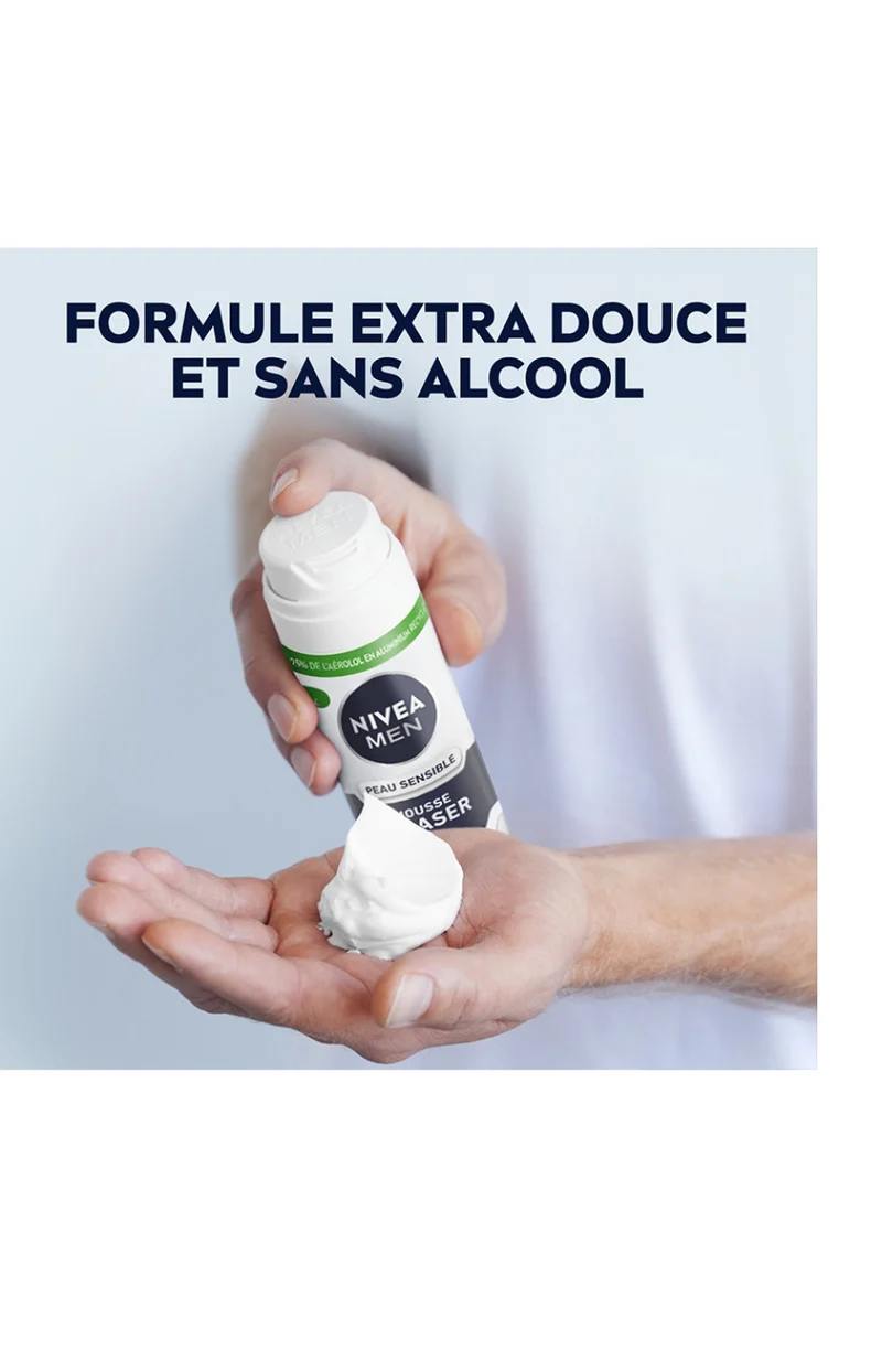 2 mousses à raser - Peaux sensibles - Homme - 200 ml