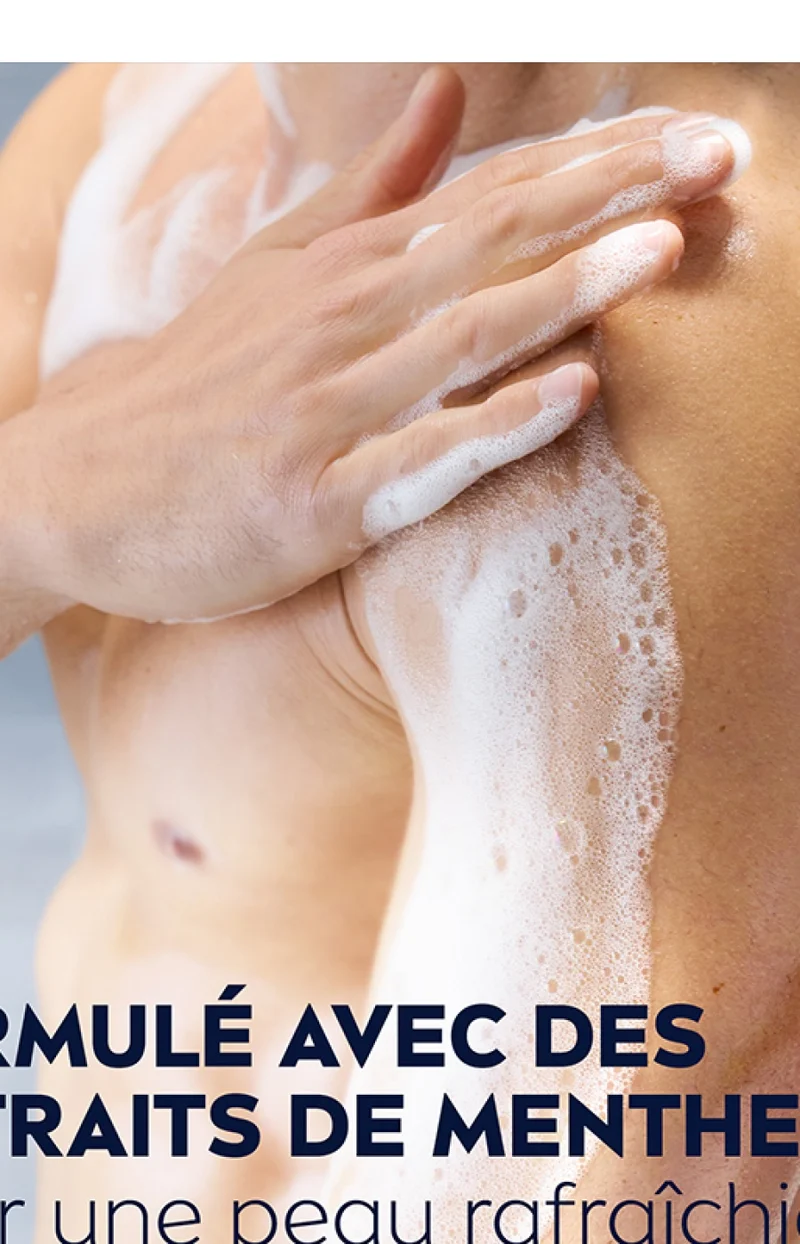 Gels douche 3-en-1 à la menthe - Visage, corps & cheveux - Homme - 3 x 500 ml