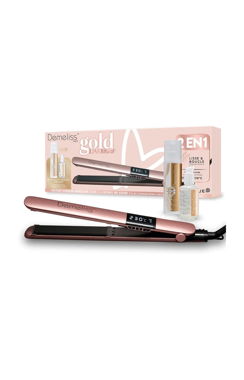 Coffret lisseur & soins protecteurs - Gold Love - 3 produits