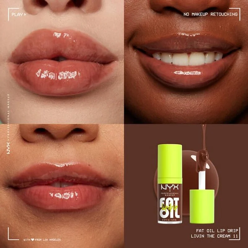 Nyx Fat Drip Olio labbra Livin The Cream 4,8 ml — Olio labbra colorato