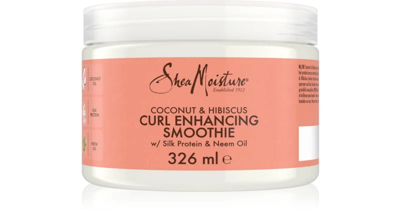 Shea Moisture Coconut & Hibiscus 326 g — Crema Senza Risciacquo per Capelli Ricci