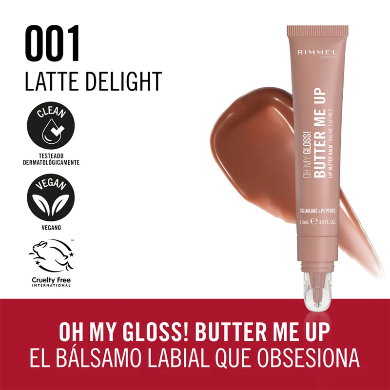 Rimmel Oh My Gloss! Butter Me Up 001 Latte Delight 15 ml — Balsamo labbra
