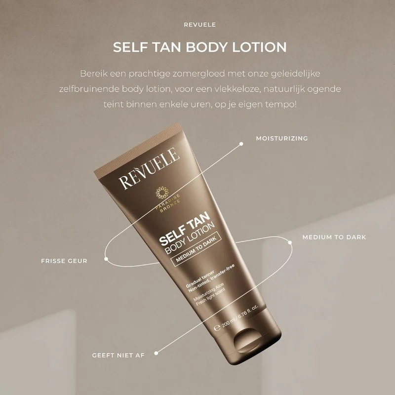 Revuele Paradise Bronze Self Tan latte Medio a scuro 200 ml — Autoabbronzante