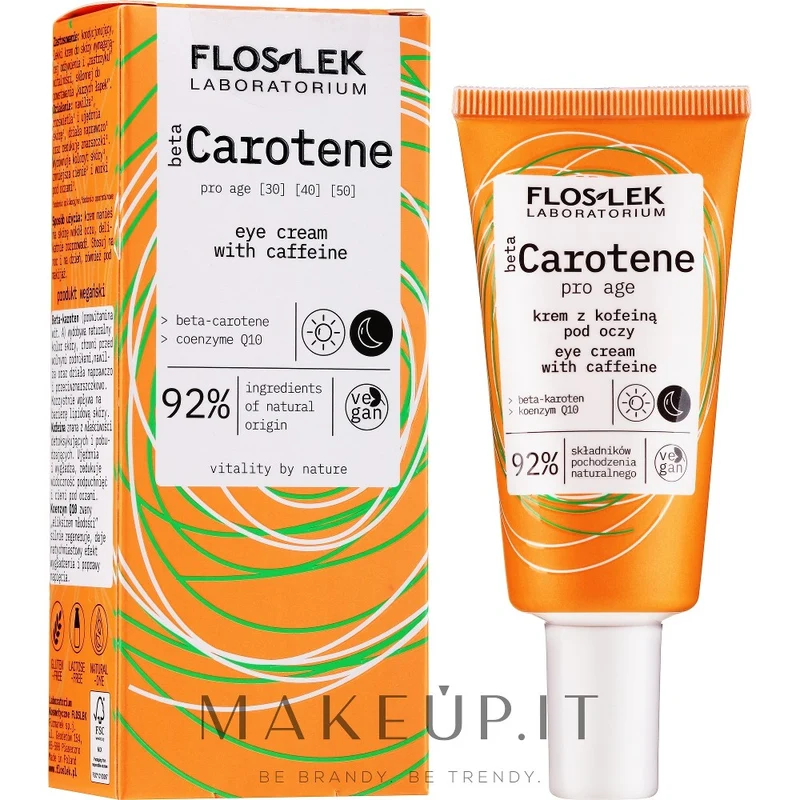 FlosLek Laboratorium Beta Carotene Crema occhi contro gonfiori e rughe con caffeina 30 ml — Contorno occhi