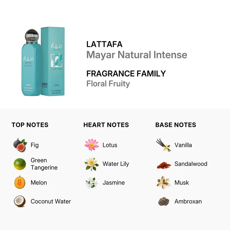 Lattafa Mayar Natural Intense Donna 150 ml — Spray corpo