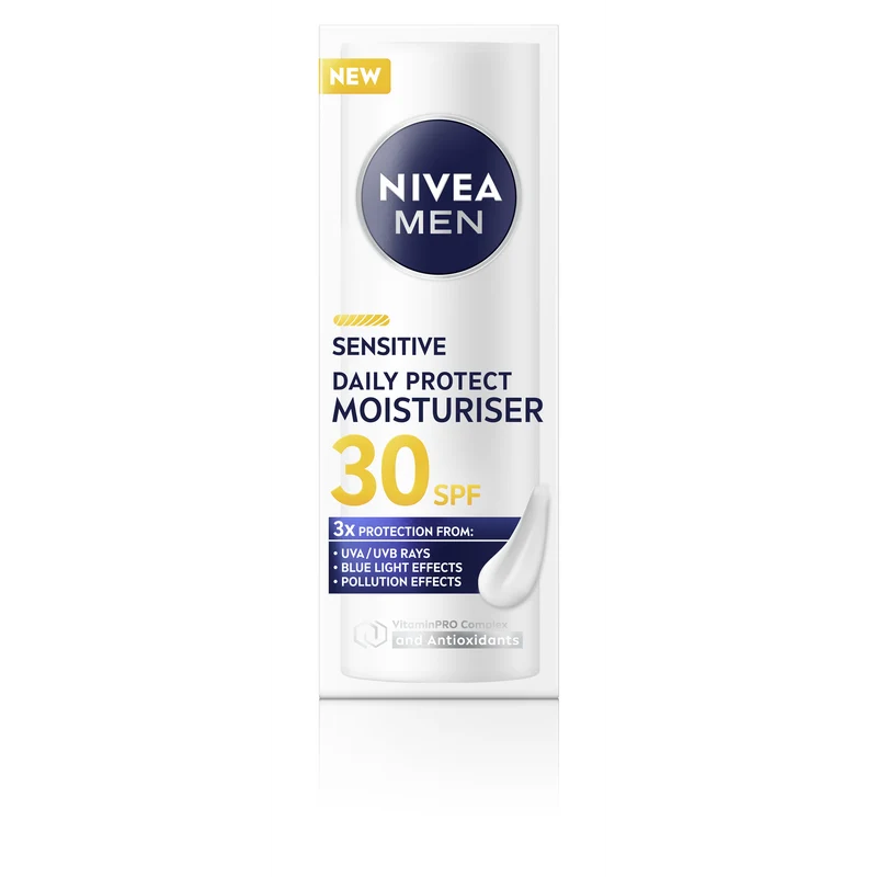 Nivea Crema Giorno Idratante Uomo SPF 30 Men Sensitive Daily Protect 50 ml — Crema solare