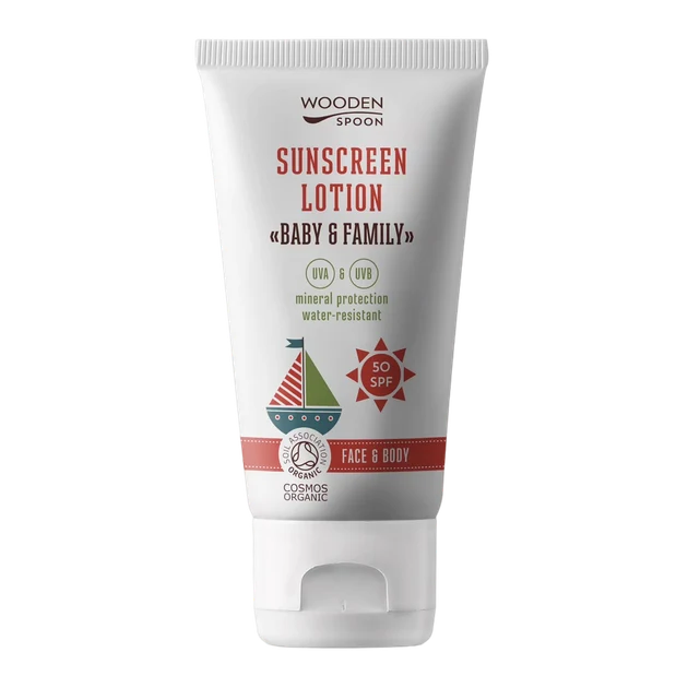 Woodenspoon Baby & Family Lozione corpo protettiva SPF 50 150 ml — Lozione solare