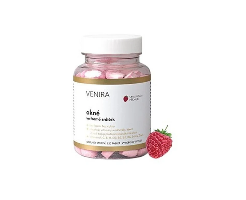 Venira Cuori antiacne lampone 120 pezzi — Integratore