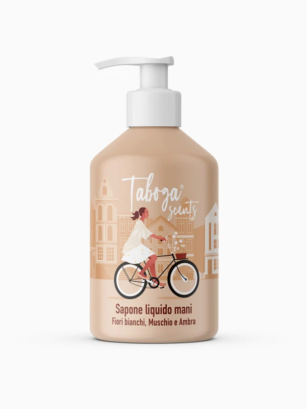 Taboga Sapone liquido mani Fiori bianchi, muschio e ambra 280 ml — Sapone liquido
