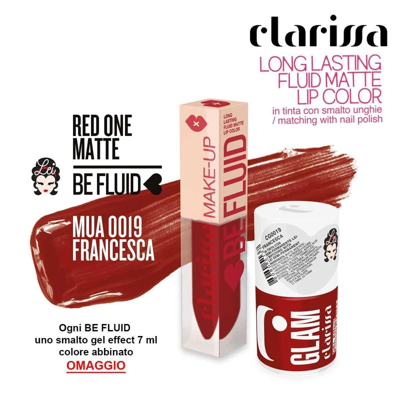 Clarissa Be fluid lip color Francesca Red One Matte 4 ml — Rossetto liquido