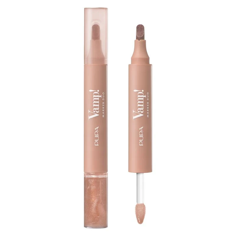 Pupa Vamp! Marker Duo 001 Watery Nude 4 ml — Pennarello labbra