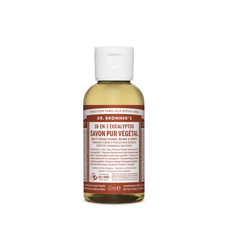 Dr Bronner's • Savon liquide pur végétal - Eucalyptus 60 ml