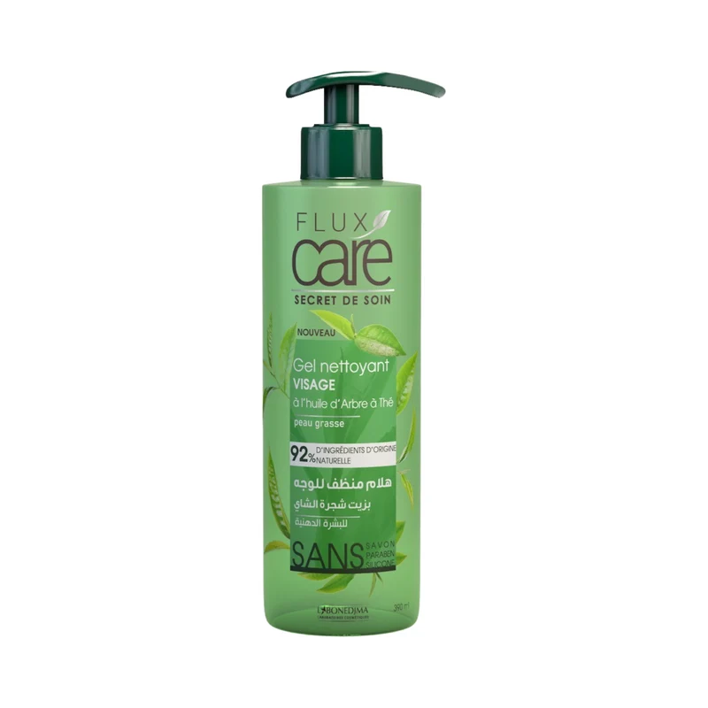 Flux Care Secret De Soin Gel Nettoyant Visage À L'Huile D'Arbre À Thé Pour Les Peaux Grasses