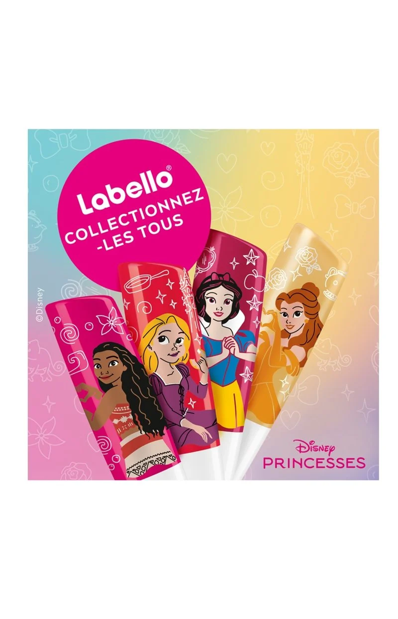 2 baumes à lèvres - Labello - Disney Princesse - Fraise - Raiponce - 4,8 g