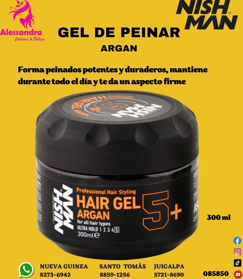 Nishman Gel Capelli Ultra Tenuta All'olio Di Argan 300 ml — Gel capelli