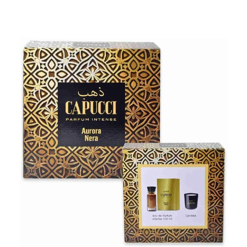 Navigare Capucci Aurora Nera EDP 100 ml Cofanetto — Cofanetto profumo e candela