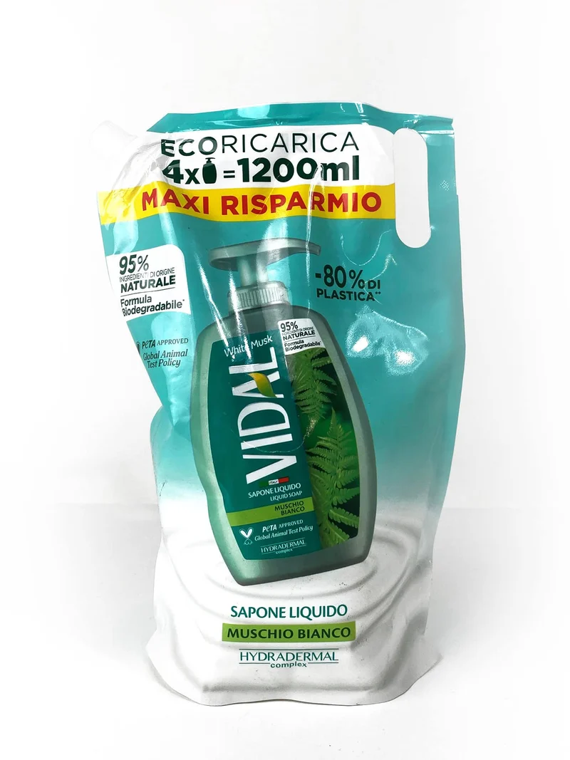 Vidal Sapone Liquido Ecoricarica White Musk 1200 ml — Sapone liquido