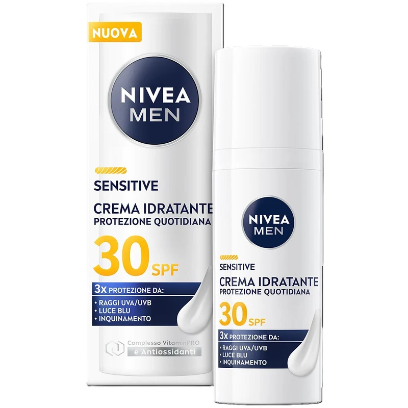 Nivea Sensitive Crema Idratante Uomo Spf30 50 ml — Crema viso con filtro solare