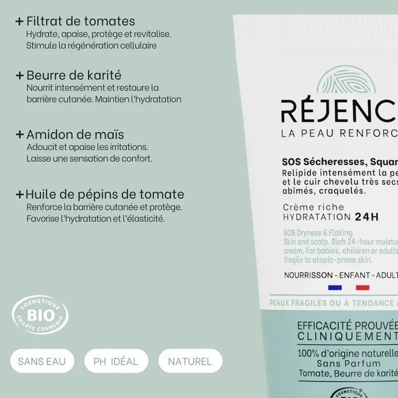 Crème riche SOS sécheresses, squames 150mL - Cuir chevelu