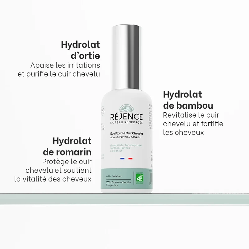 Eau florale cuir chevelu