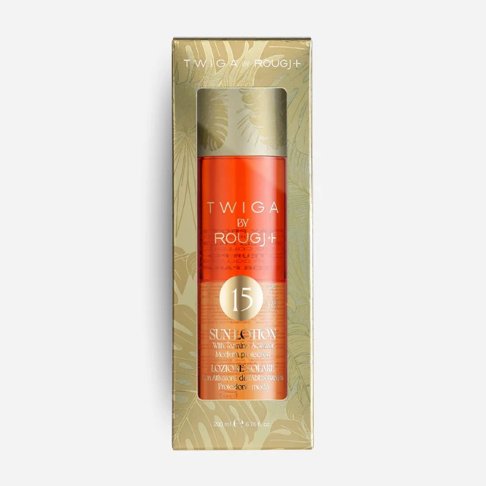 Solare Bifasico SPF15 con attivatore di melanina e oro colloidale Twiga By Rougj