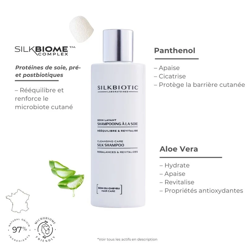 Shampoing à la soie – Soin lavant – 200ml – SILKBIOTIC