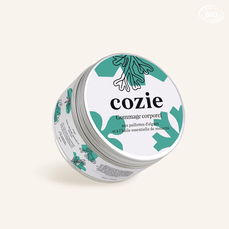 Gommage corporel aux paillettes d’algues et au romarin