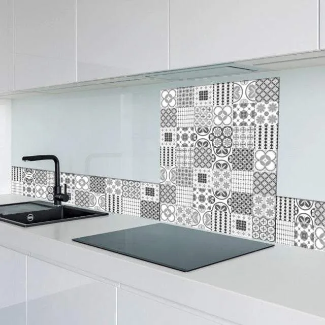 Küchenrückwand selbstklebend "Fliesenoptik", Aluminium