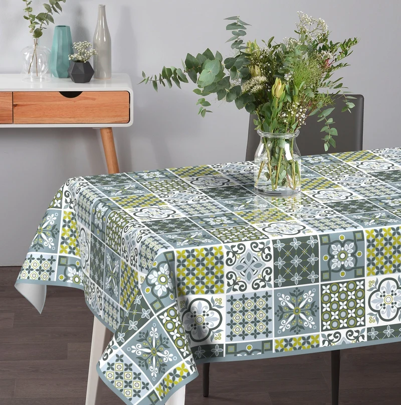 Wachstischdecke Patchwork, oval