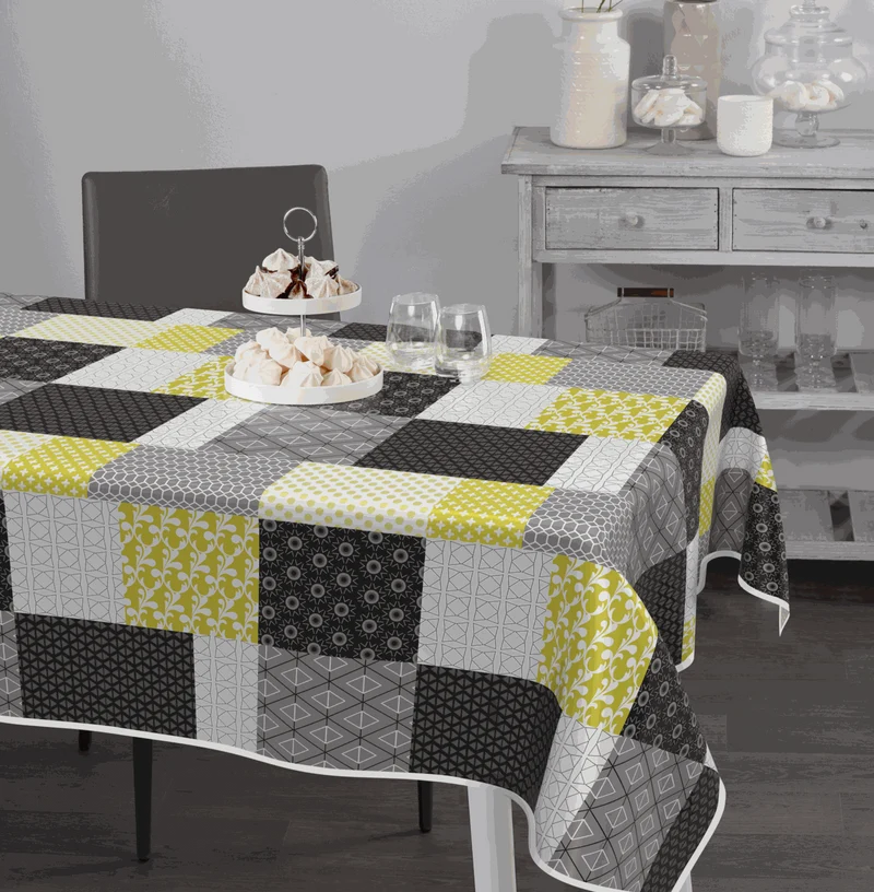 geprägte Wachstischdecke Patchwork