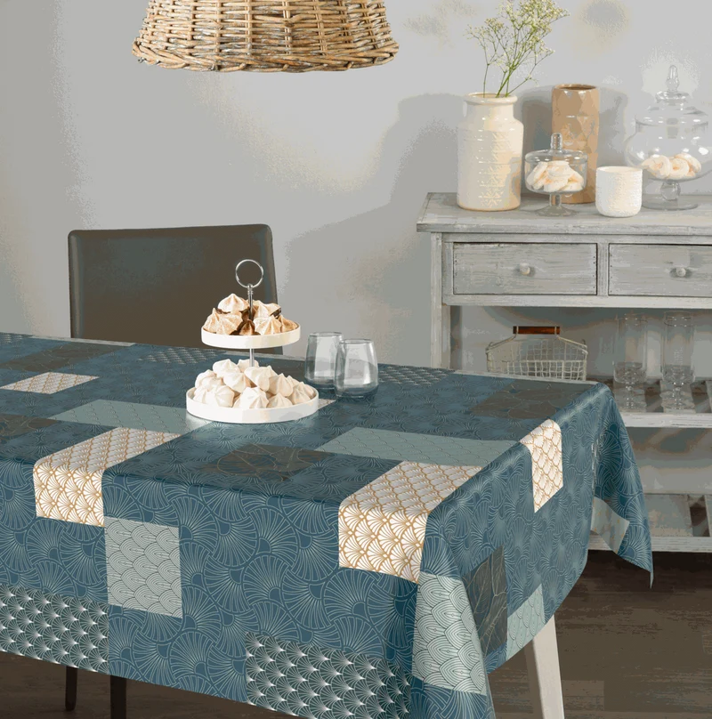 geprägte Wachstischdecke Patchwork