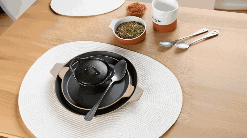Gewebtes Tischset, oval
