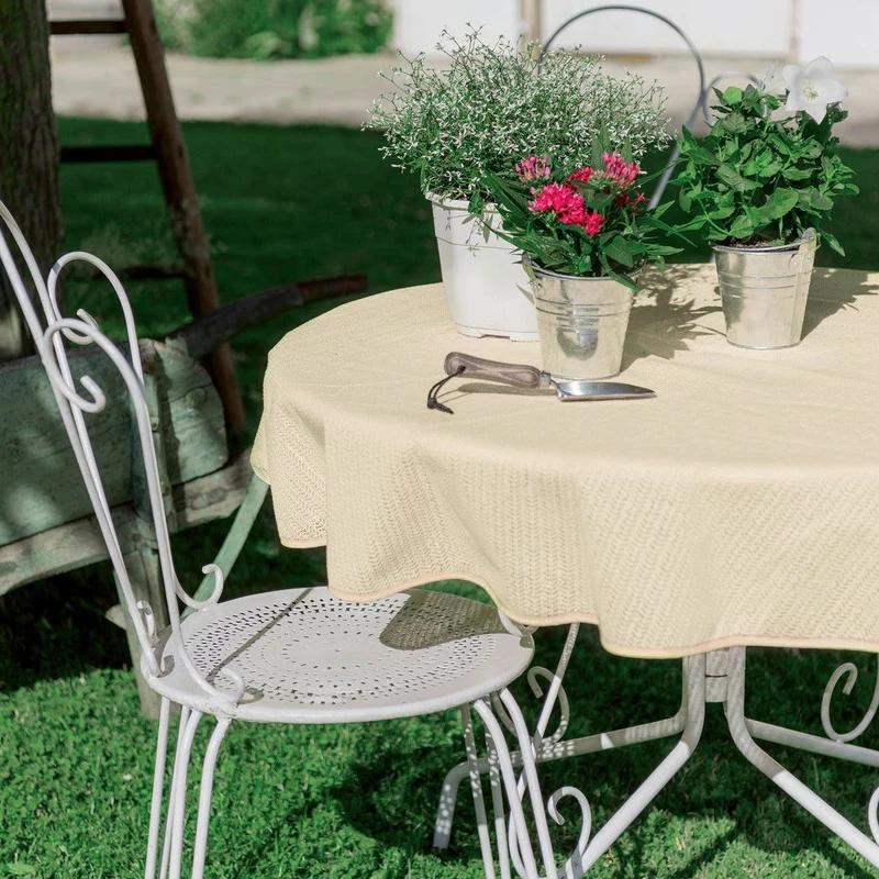 Gartentischdecke Creme