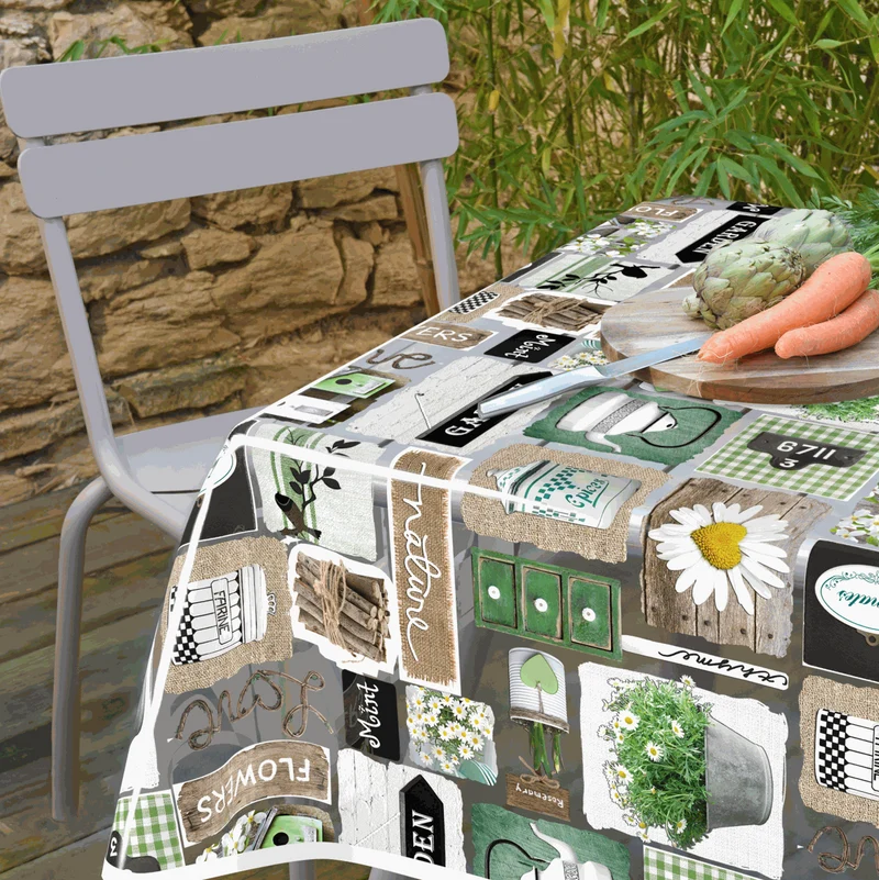 Tischfolie Transparent "Garten"