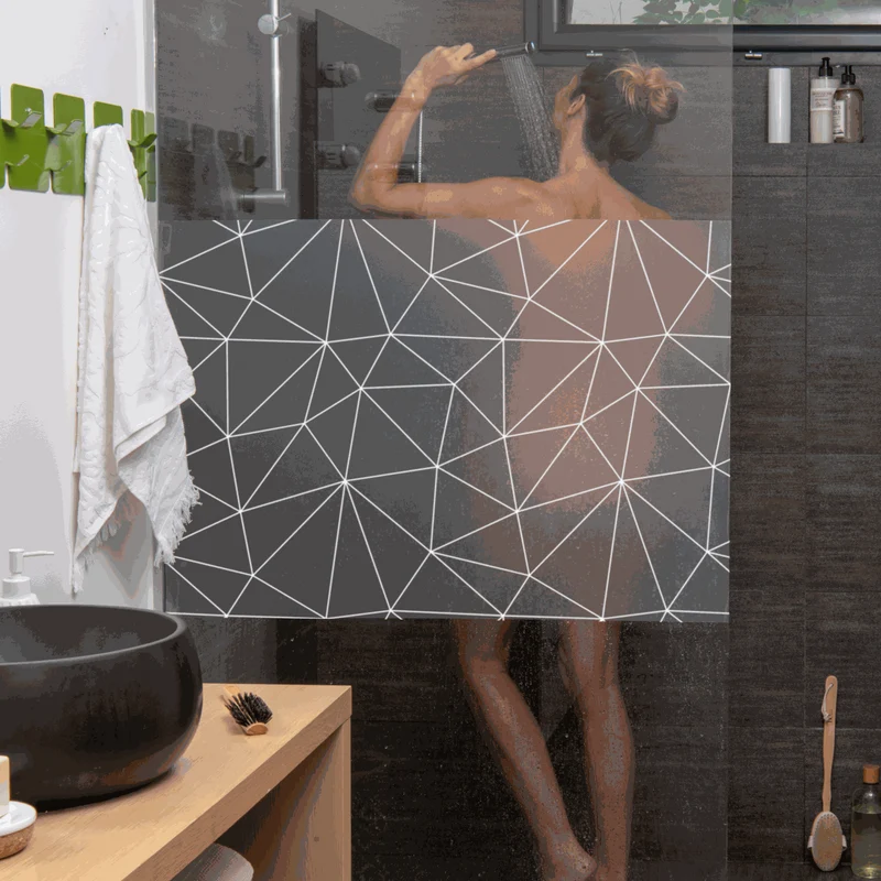 Vitrostatic Sichtschutzfolie Fenster "Geometrisches Muster kantig"