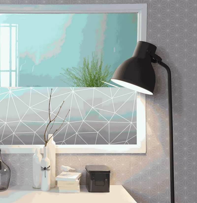 Vitrostatic Sichtschutzfolie Fenster "Geometrisches Muster kantig"