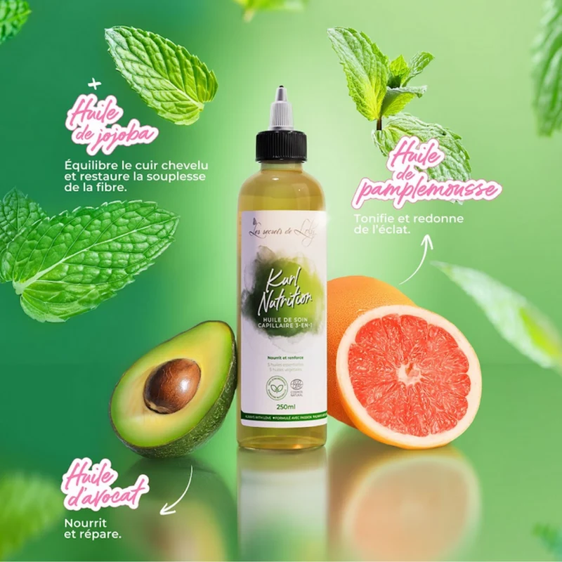 Kurl Nutrition - Huile de soin capillaire 3-en-1
