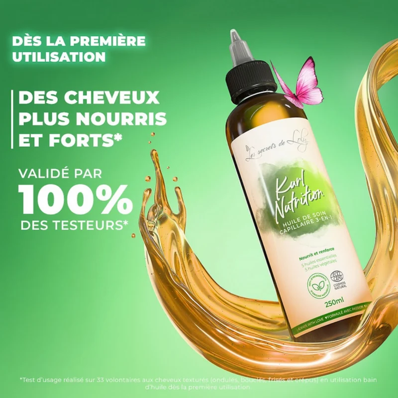 Kurl Nutrition - Huile de soin capillaire 3-en-1
