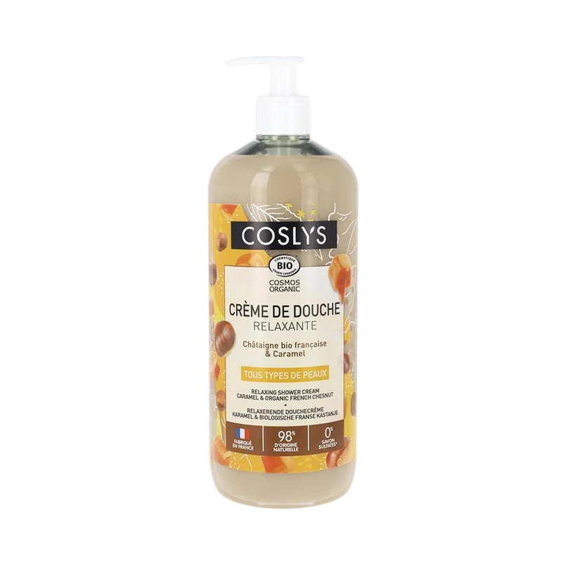Coslys • Crème de Douche relaxante châtaigne bio et caramel 1L